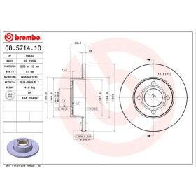 BREMBO Brzdový kotúč plny Ø256mm  08.5714.10_thumb2