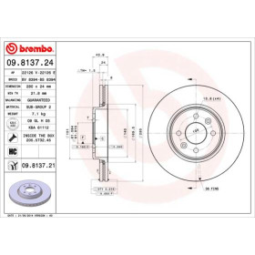 BREMBO Brzdový kotúč vetraný Ø280mm  09.8137.21_thumb2