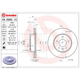 BREMBO Brzdový kotúč vetraný Ø276mm  09.6983.10_thumb2