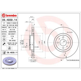 BREMBO Brzdový kotúč vetraný Ø284mm  09.4939.11_thumb3