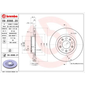 BREMBO Brzdový kotúč vetraný Ø292mm  09.9366.21_thumb3