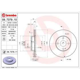 BREMBO Brzdový kotúč vetraný Ø255mm  09.7379.11_thumb3