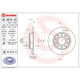 BREMBO Brzdový kotúč plny Ø255mm  08.9918.21_thumb2