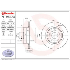 BREMBO Brzdový kotúč plny Ø286mm  08.5891.10_thumb2