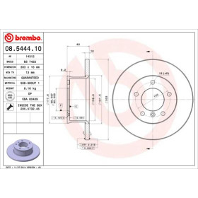 BREMBO Brzdový kotúč plny Ø303mm  08.5444.10_thumb2