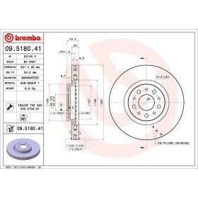 BREMBO Brzdový kotúč vnutorne chladene Ø281mm  09.5180.41_thumb2