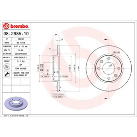 BREMBO Brzdový kotúč plny Ø247mm  08.2985.10_thumb2