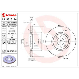 BREMBO Brzdový kotúč vetraný Ø283mm  09.9616.11_thumb2