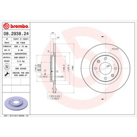 BREMBO Brzdový kotúč plny Ø266mm  08.2938.24_thumb2