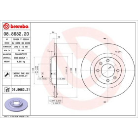 BREMBO Brzdový kotúč plny Ø290mm  08.8682.21_thumb2