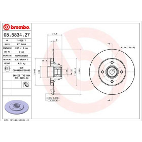 BREMBO Brzdový kotúč plny Ø238mm  08.5834.27_thumb2