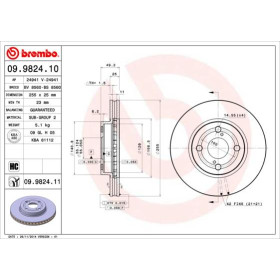 BREMBO Brzdový kotúč vetraný Ø255mm  09.9824.11_thumb3