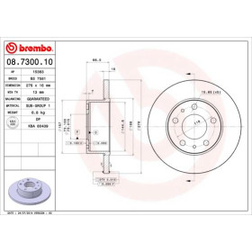 BREMBO Brzdový kotúč plny Ø276mm  08.7300.10_thumb2