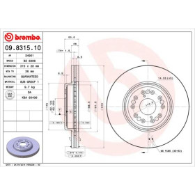 BREMBO Brzdový kotúč vetraný Ø315mm  09.8315.10_thumb2