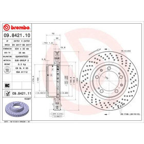 BREMBO Brzdový kotúč dierovane/vnutorne chladene Ø304mm  09.8421.11_thumb2