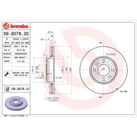 BREMBO Brzdový kotúč vetraný Ø258mm  09.9078.21_thumb2