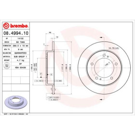 BREMBO Brzdový kotúč plny Ø289mm  08.4994.10_thumb2