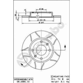 BREMBO Brzdový kotúč drazkovany Ø247mm  08.2985.75_thumb2