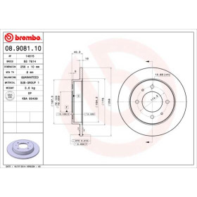 BREMBO Brzdový kotúč plny Ø258mm  08.9081.10_thumb2