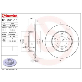 BREMBO Brzdový kotúč plny Ø305mm  08.9371.10_thumb2