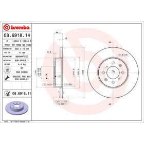 BREMBO Brzdový kotúč plny Ø262mm  08.6918.11_thumb2