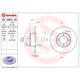 BREMBO Brzdový kotúč plny Ø246mm  08.2953.20_thumb2