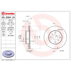 BREMBO Brzdový kotúč vetraný Ø238mm  09.5084.24_thumb2