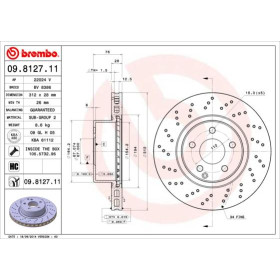 BREMBO Brzdový kotúč dierovane/vnutorne chladene Ø312mm  09.8127.11_thumb2