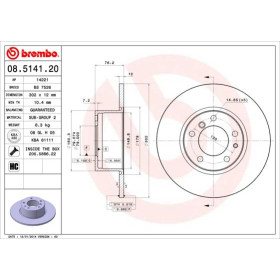 BREMBO Brzdový kotúč plny Ø302mm  08.5141.20_thumb2