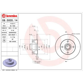 BREMBO Brzdový kotúč plny Ø226mm  08.5005.14_thumb2