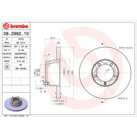 BREMBO Brzdový kotúč plny Ø281mm  08.2982.10_thumb2