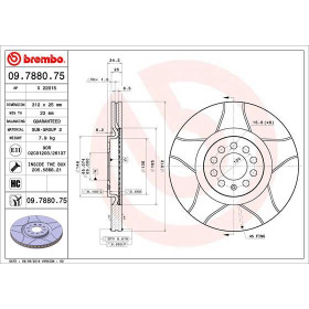 BREMBO Brzdový kotúč drazkovany Ø312mm  09.7880.75_thumb2