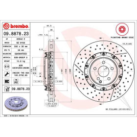 BREMBO Brzdový kotúč Brzdovy kotuc dvojdielny Ø380mm  09.8878.23_thumb2