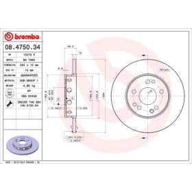 BREMBO Brzdový kotúč plny Ø284mm  08.4750.34_thumb2