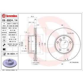 BREMBO Brzdový kotúč vetraný Ø296mm  09.6924.11_thumb2