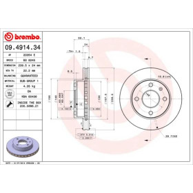 BREMBO Brzdový kotúč vetraný Ø240mm  09.4914.34_thumb2