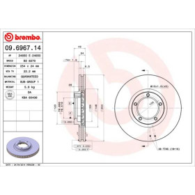 BREMBO Brzdový kotúč vetraný Ø254mm  09.6967.14_thumb2