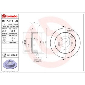 BREMBO Brzdový kotúč plny Ø262mm  08.A114.21_thumb2