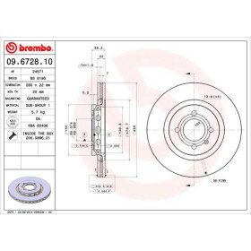 BREMBO Brzdový kotúč vetraný Ø280mm  09.6728.10_thumb2