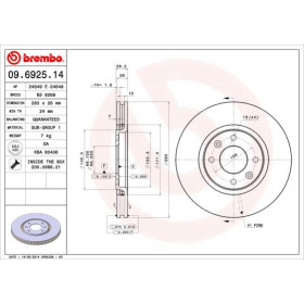 BREMBO Brzdový kotúč vetraný Ø283mm  09.6925.14_thumb2