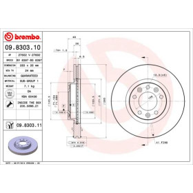 BREMBO Brzdový kotúč vetraný Ø283mm  09.8303.11_thumb2