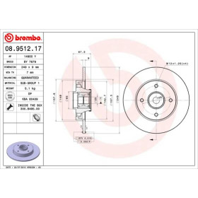 BREMBO Brzdový kotúč plny Ø249mm  08.9512.17_thumb2