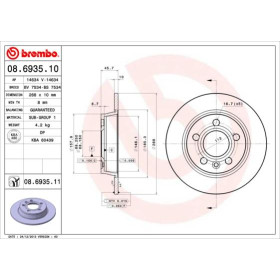 BREMBO Brzdový kotúč plny Ø268mm  08.6935.11_thumb2