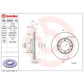 BREMBO Brzdový kotúč vetraný Ø242mm  09.5004.10_thumb2