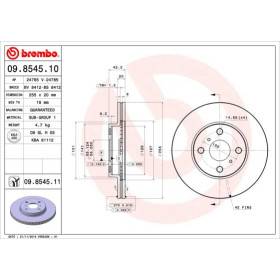 BREMBO Brzdový kotúč vetraný Ø255mm  09.8545.11_thumb2