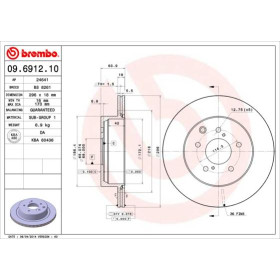 BREMBO Brzdový kotúč vetraný Ø297mm  09.6912.10_thumb2