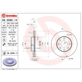 BREMBO Brzdový kotúč vetraný Ø236mm  09.3090.11_thumb3