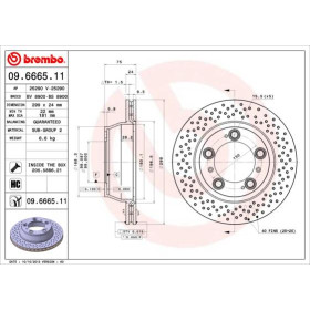 BREMBO Brzdový kotúč dierovane/vnutorne chladene Ø299mm  09.6665.11_thumb2