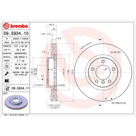 BREMBO Brzdový kotúč vetraný Ø315mm  09.5934.11_thumb2