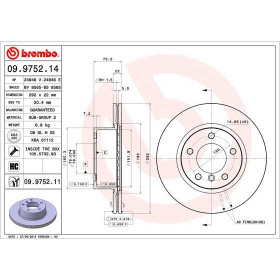 BREMBO Brzdový kotúč vetraný Ø292mm  09.9752.11_thumb2